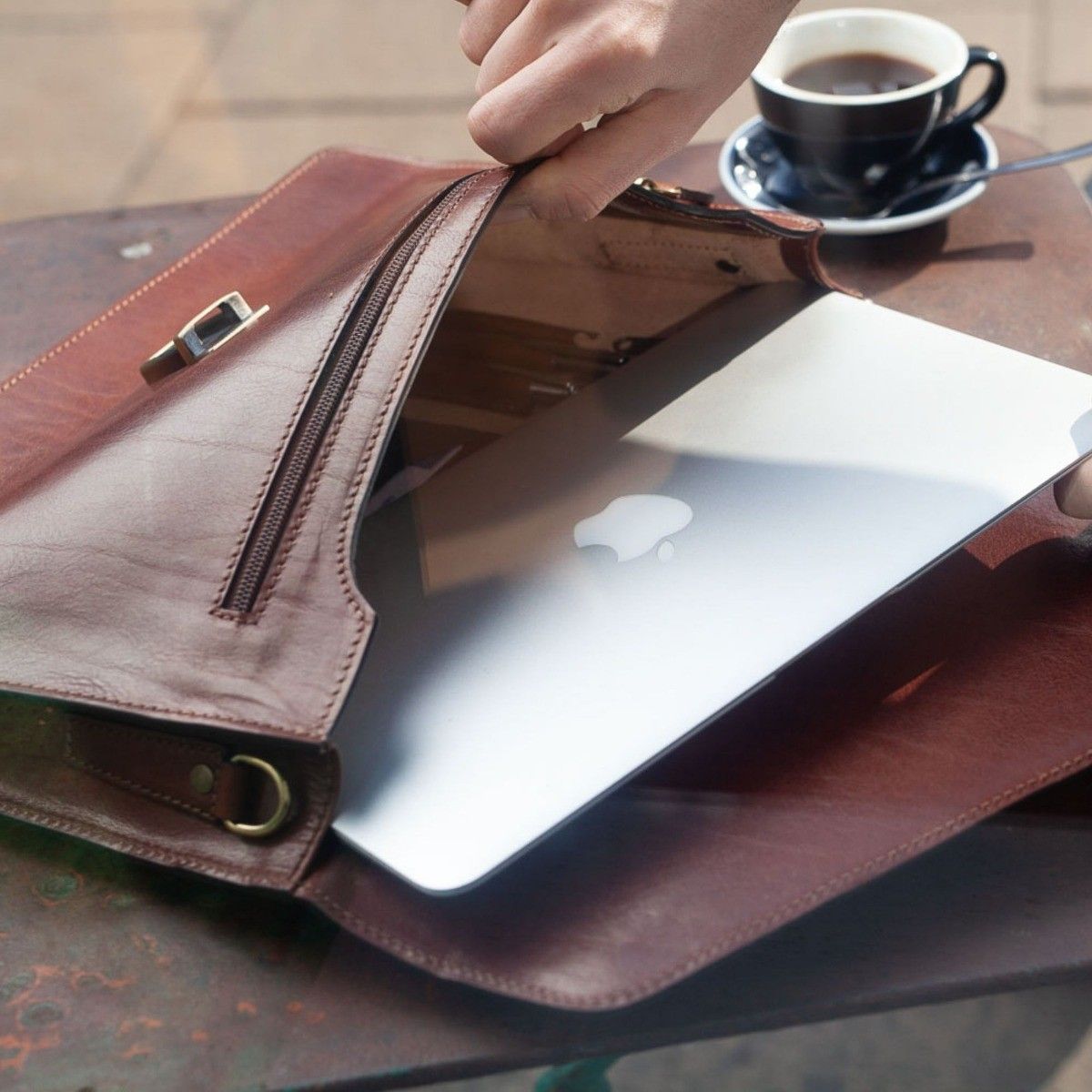 The Guardian Handmade Small Genuine Leather Briefcase