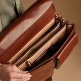 The Royal Vault Handmade Genuine Leather Briefcase Satchel Bag