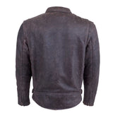 Brown Leather Motorcycle Jacket – All-Season Riding Jacket with Armor Pockets