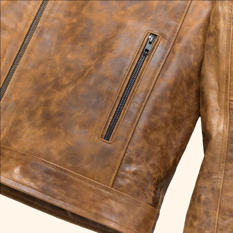 Leather Jacket – Brown Motorcycle Jacket