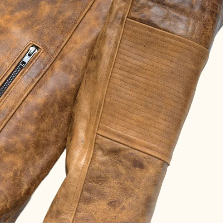 Leather Jacket – Brown Motorcycle Jacket
