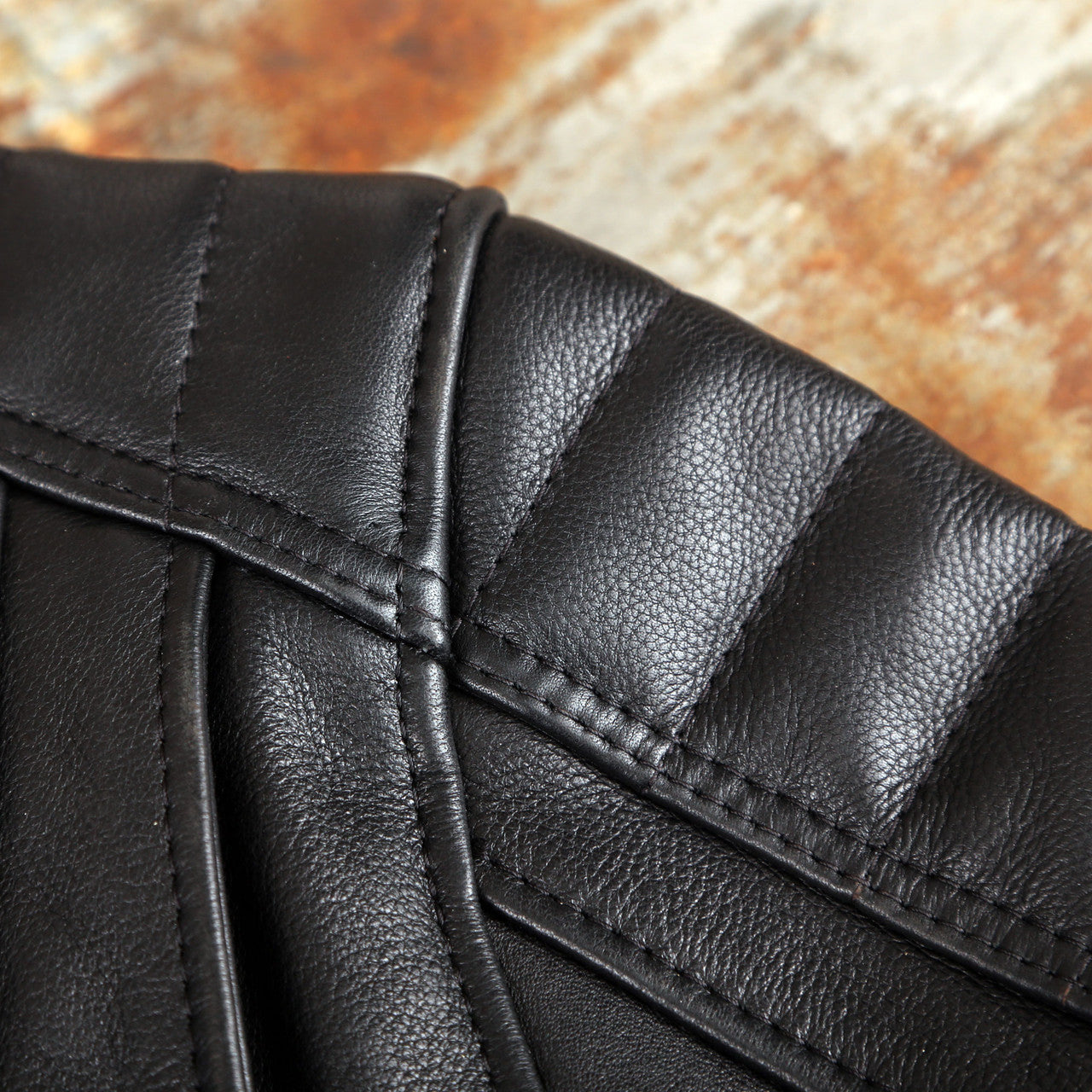 Men’s Leather Motorcycle Jacket All-Season Riding Jacket with Ventilation