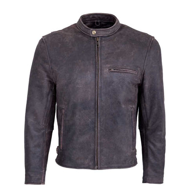 Brown Leather Motorcycle Jacket – All-Season Riding Jacket with Armor Pockets