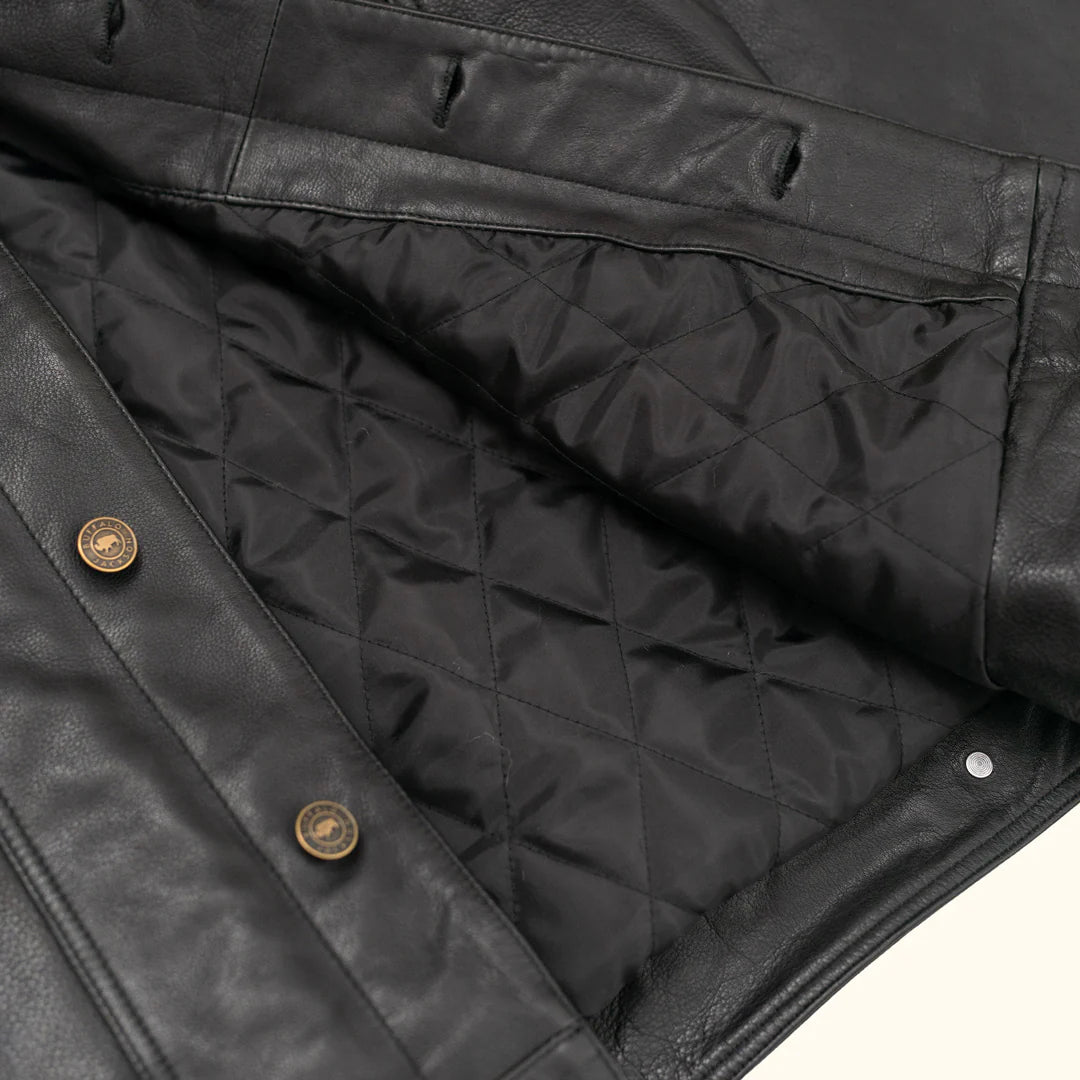 Black Leather Jacket – Full-Grain Goat Leather Men's Jacket