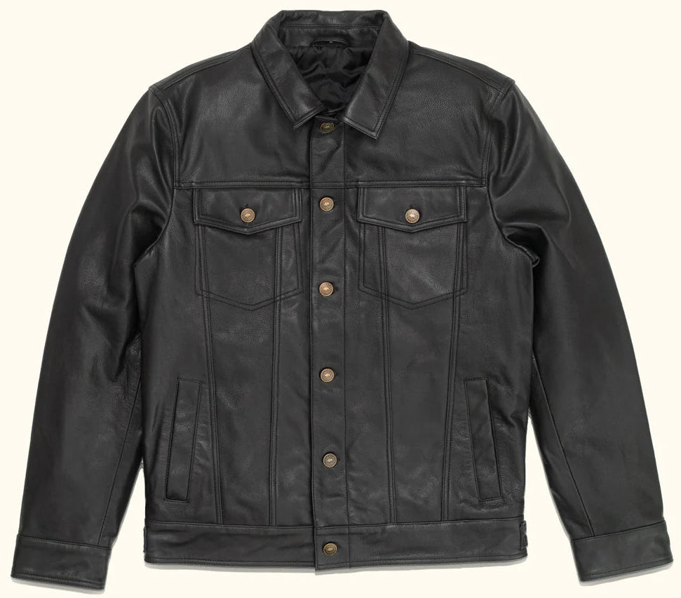 Black Leather Jacket – Full-Grain Goat Leather Men's Jacket