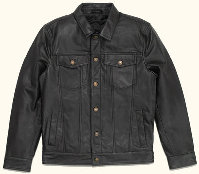 Black Leather Jacket – Full-Grain Goat Leather Men's Jacket