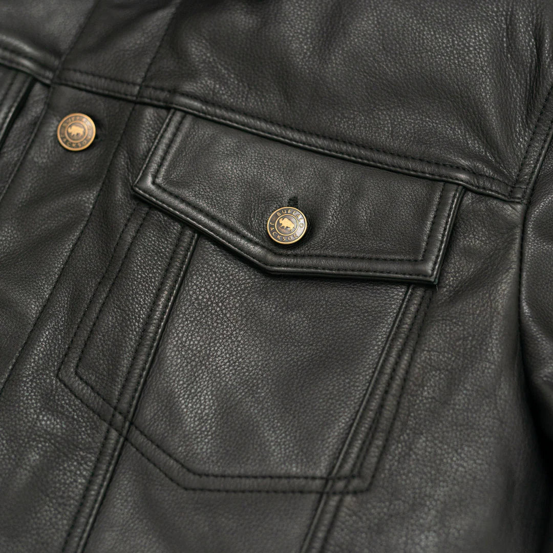 Black Leather Jacket – Full-Grain Goat Leather Men's Jacket