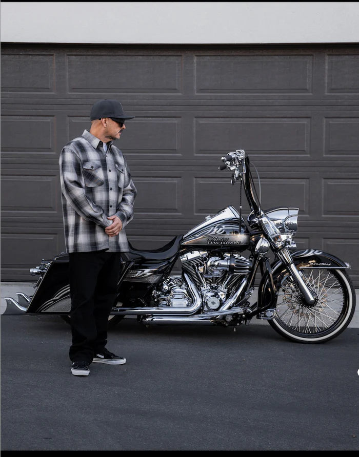 Shadow Men's Black & Grey Long Sleeve Flannel Shirt