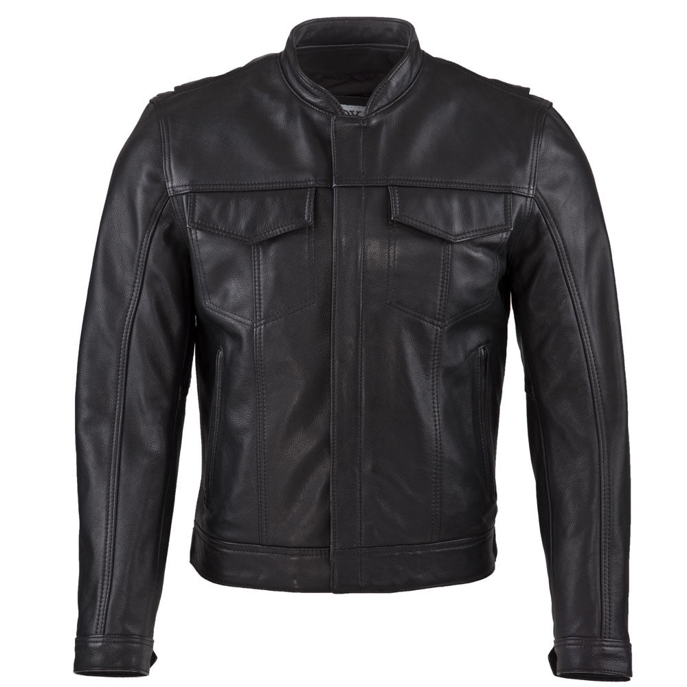 Men’s Leather Rebel Jacket – Leather Biker Jacket with Full-Grain Cowhide