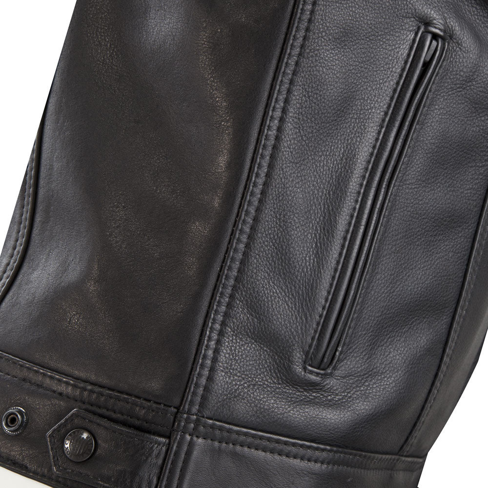 Men’s Leather Rebel Jacket – Leather Biker Jacket with Full-Grain Cowhide