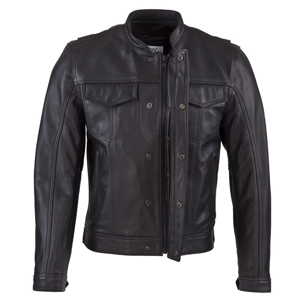 Men’s Leather Rebel Jacket – Leather Biker Jacket with Full-Grain Cowhide