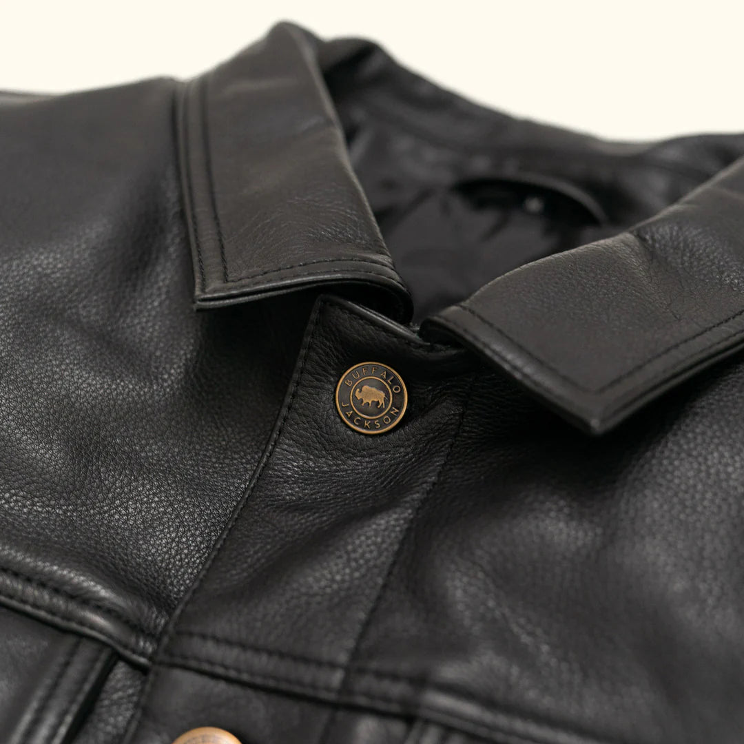 Black Leather Jacket – Full-Grain Goat Leather Men's Jacket