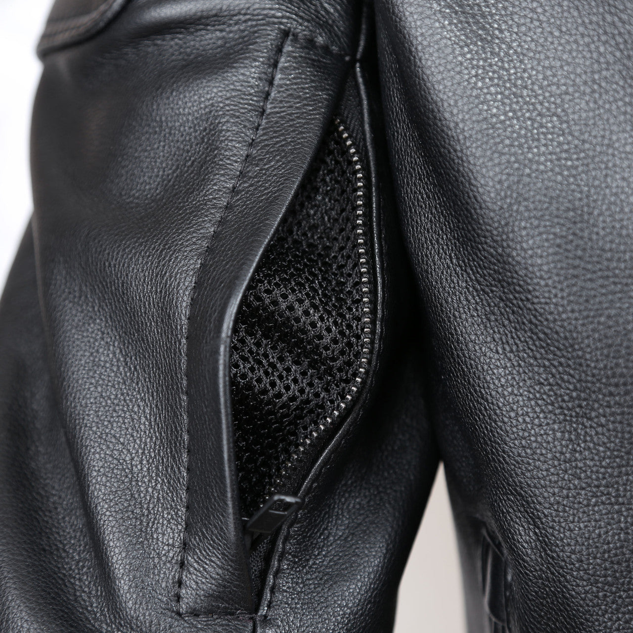 Men’s Leather Motorcycle Jacket All-Season Riding Jacket with Ventilation