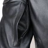 Men’s Leather Motorcycle Jacket All-Season Riding Jacket with Ventilation
