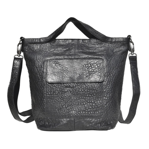 Bianca Handmade Genuine Leather Crossbody Bag black 