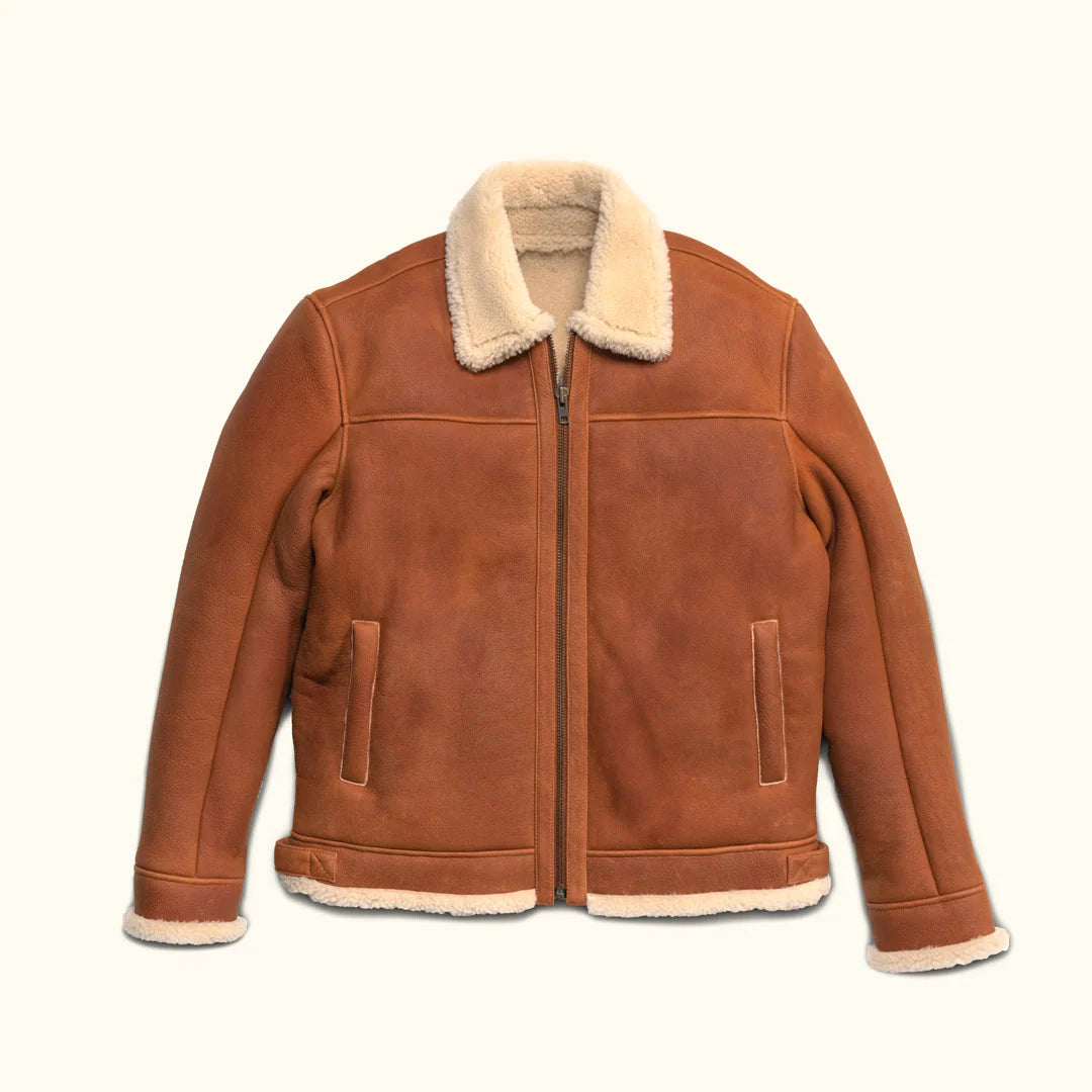 Shearling Leather Bomber Jacket