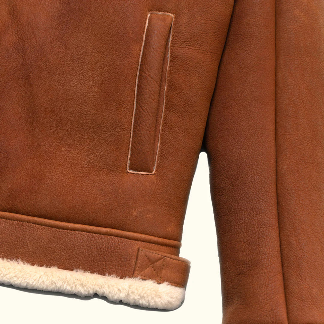 Shearling Leather Bomber Jacket